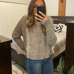 Grey Cable Knit Sweater